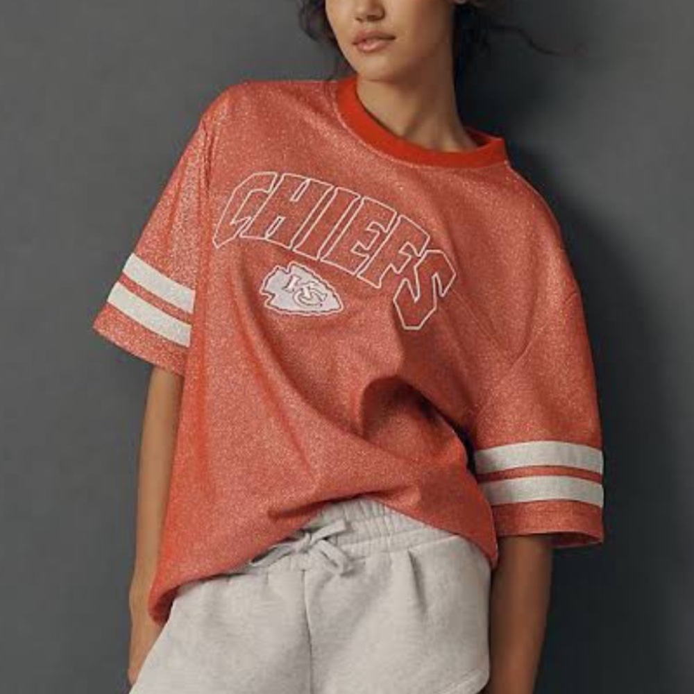 Anthropologie‎ Sparkling Red Chiefs Jersey Top
